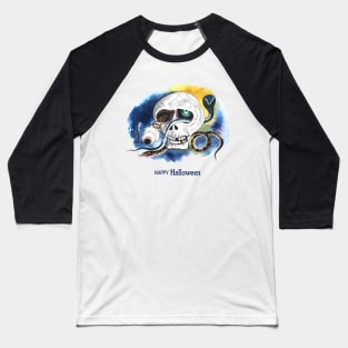 Happy Halloween Skull Snake Baseball T-Shirt